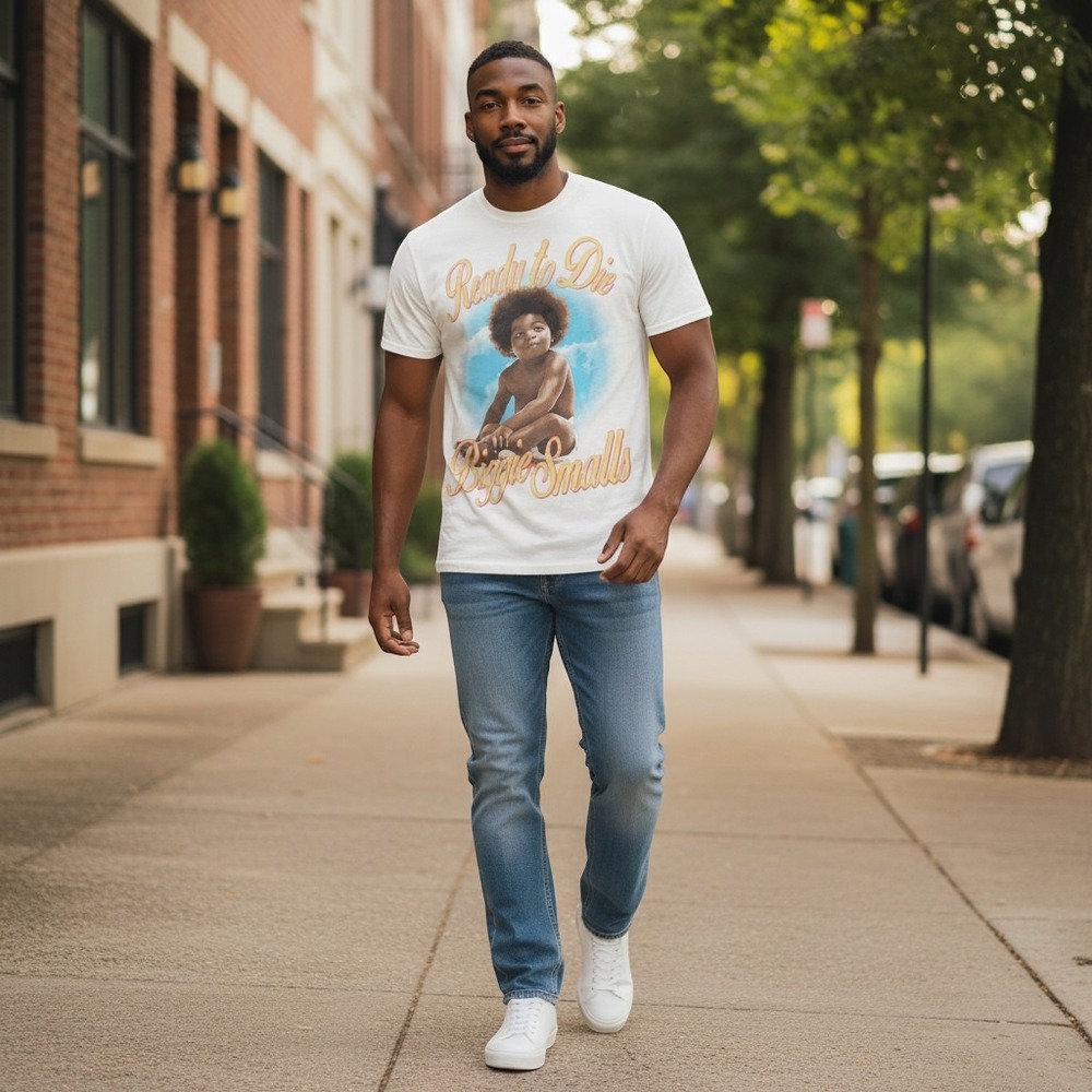 The Notorious B.I.G. Ready To Die T-Shirt Men M Biggie Smalls Graphic Tee White